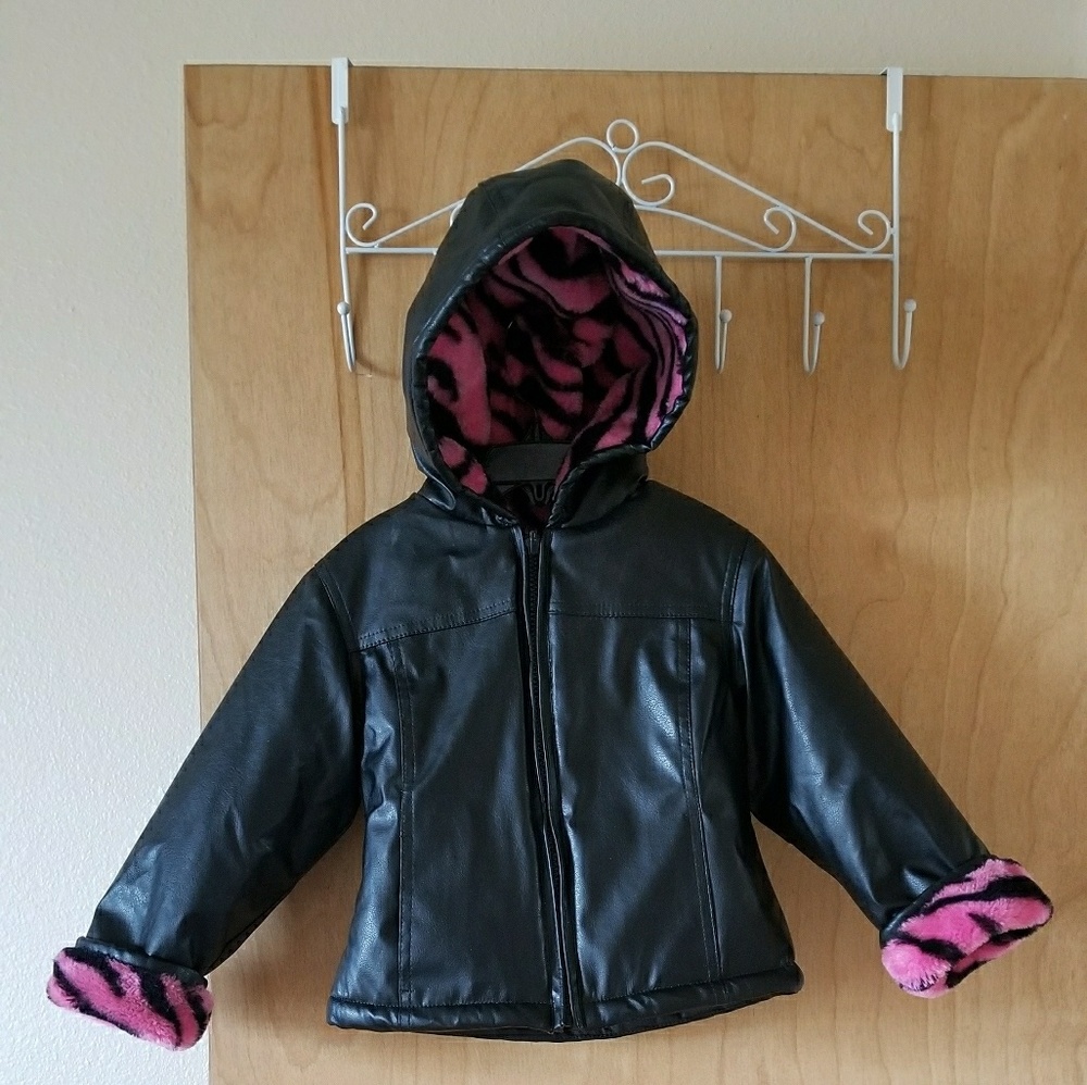 Copper key reversible jacket zebra print faux fur